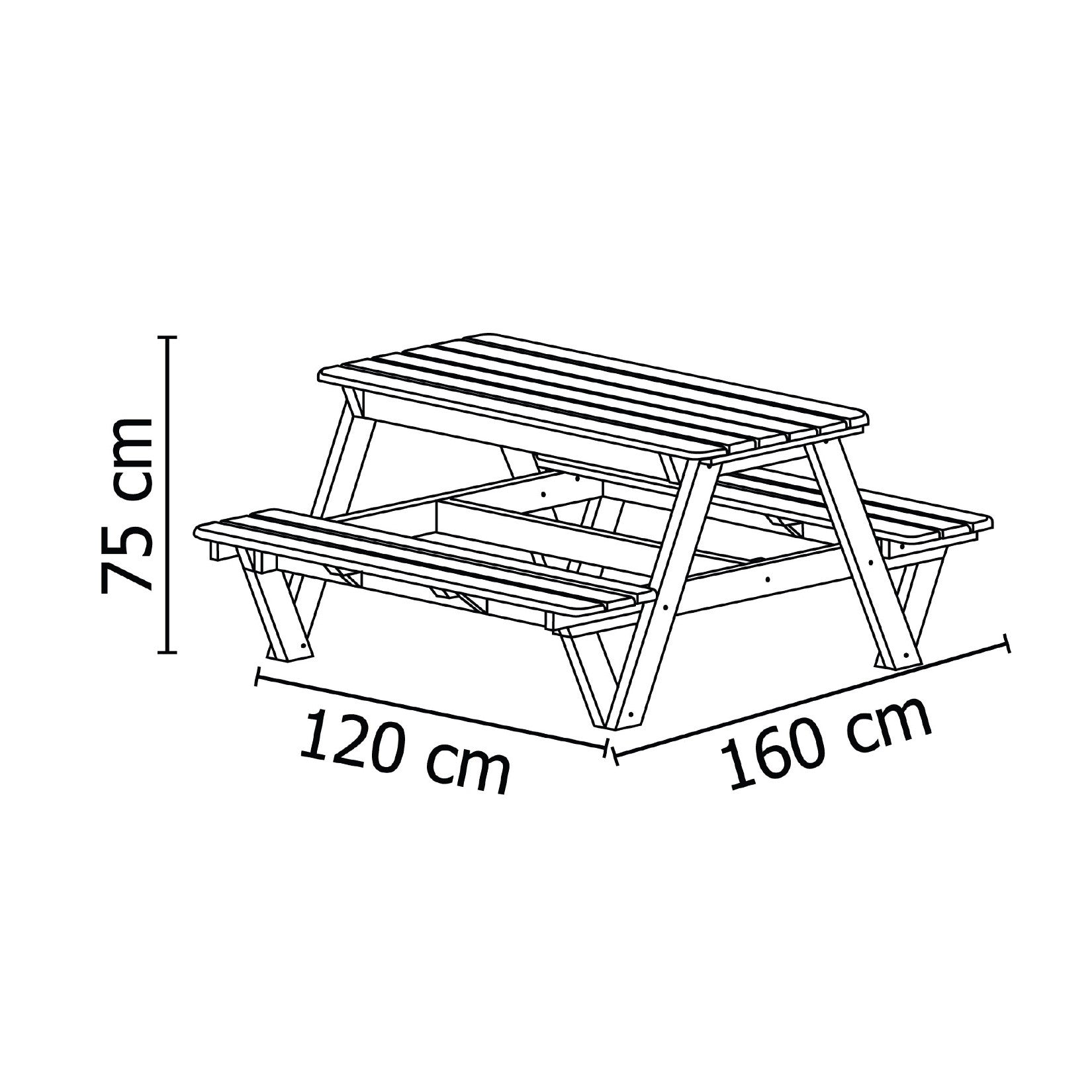Mesa Picnic Eucalipto 4 puestos