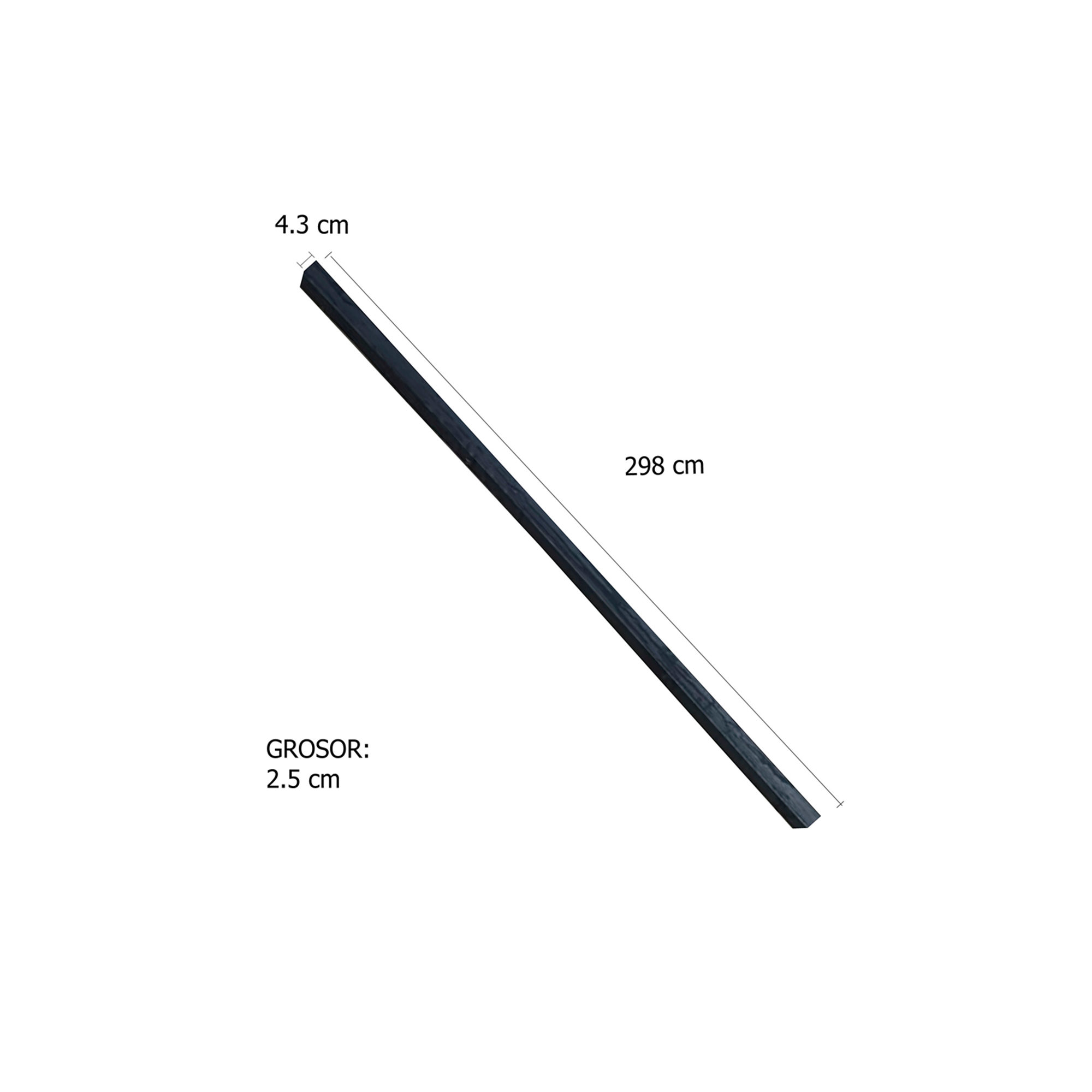 L3. Listón 4.3 x 2.3 x 298 cm