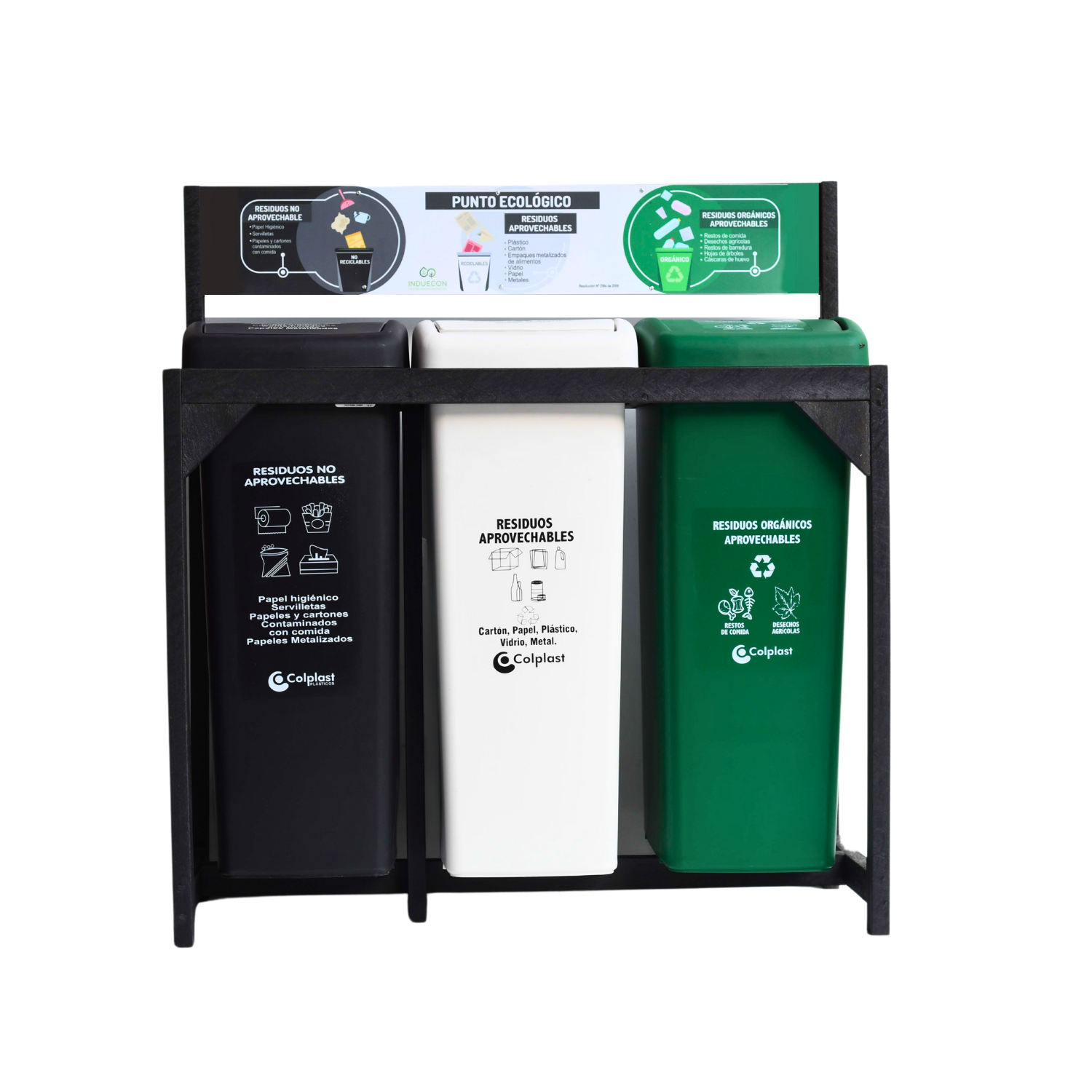 Estación de Reciclaje - Punto Ecológico 3 puestos