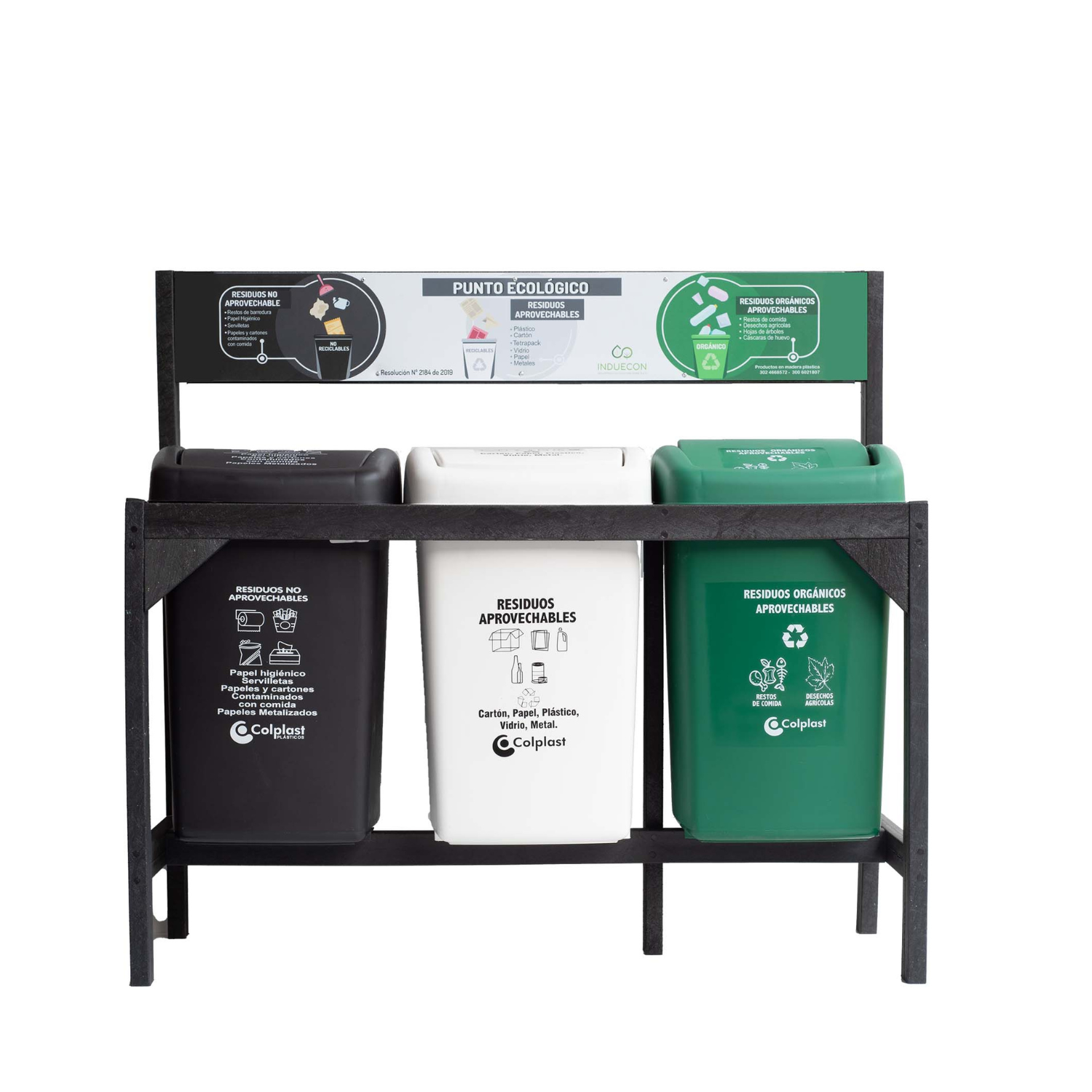 Estación de Reciclaje - Punto Ecológico 3 puestos