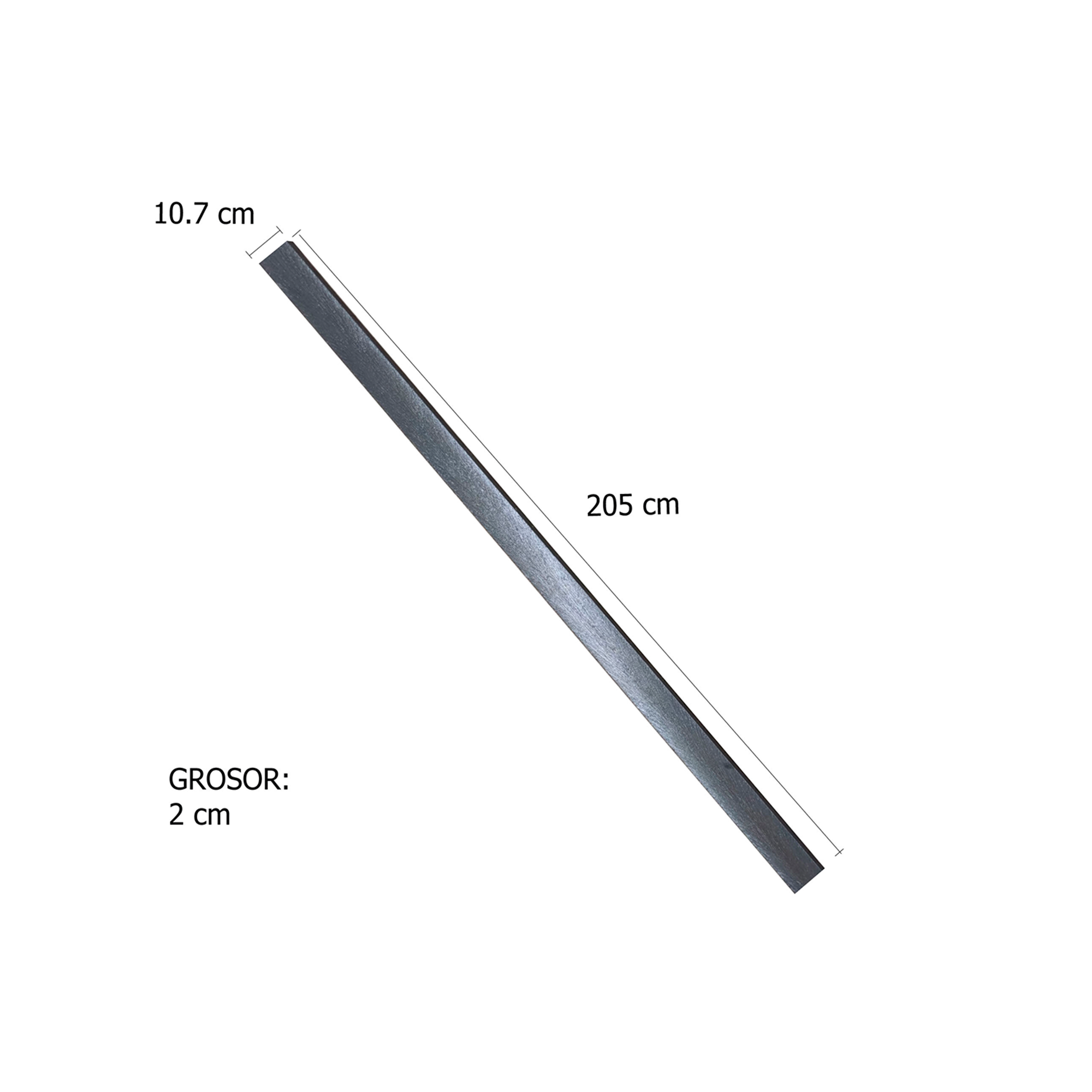 T4. Tabla 10.7 x 2.5 x 200 cm (1')